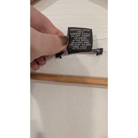 Chelsea & Theodore Cardigan Duster Blue White Ombre Open Front Rayon Medium - Picture 4 of 4